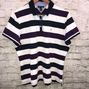 Tommy Hilfiger Striped 3 Button Polo Shirt XXL
